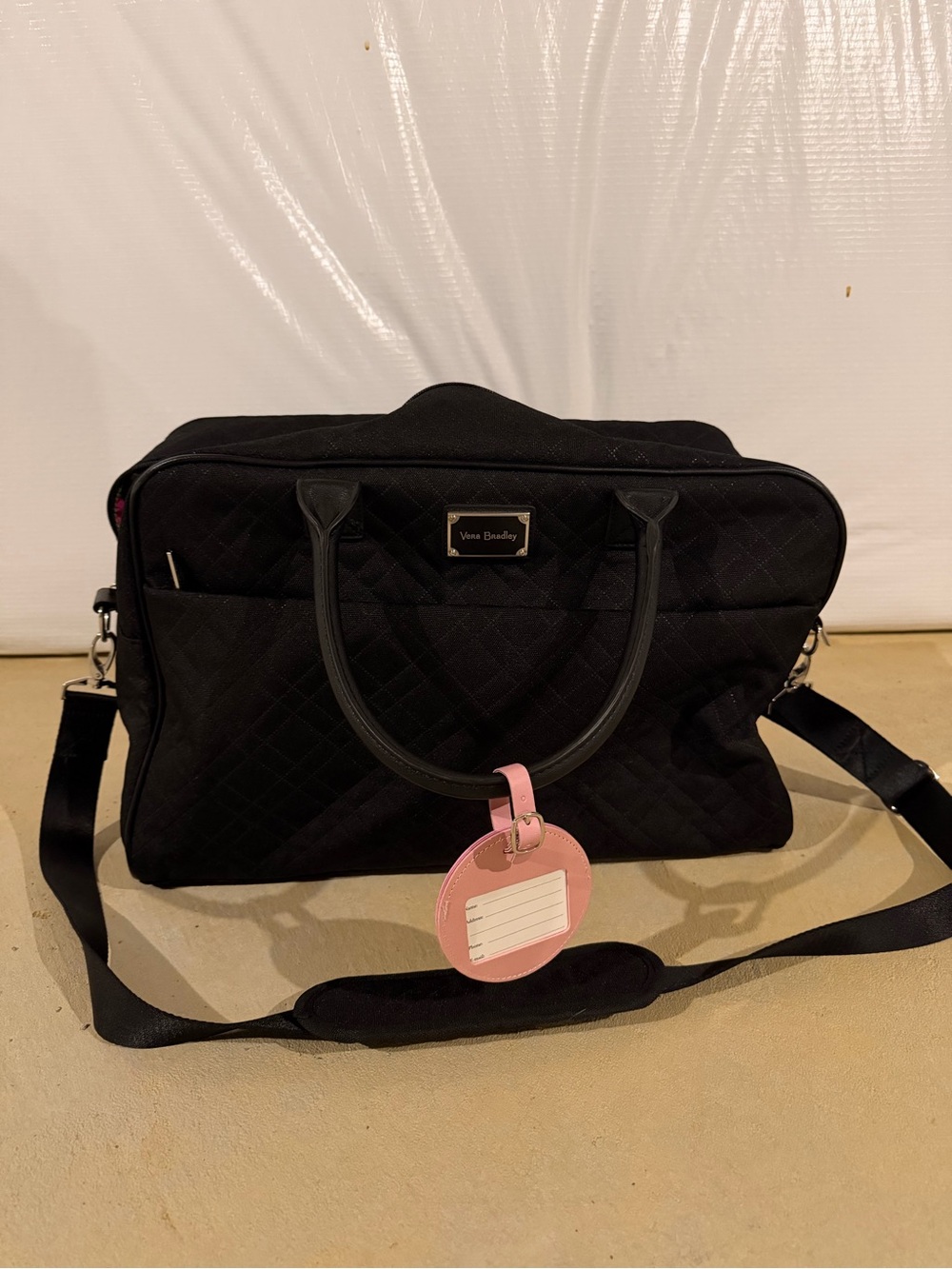 Vera Bradley Black Quilted Travel Bag